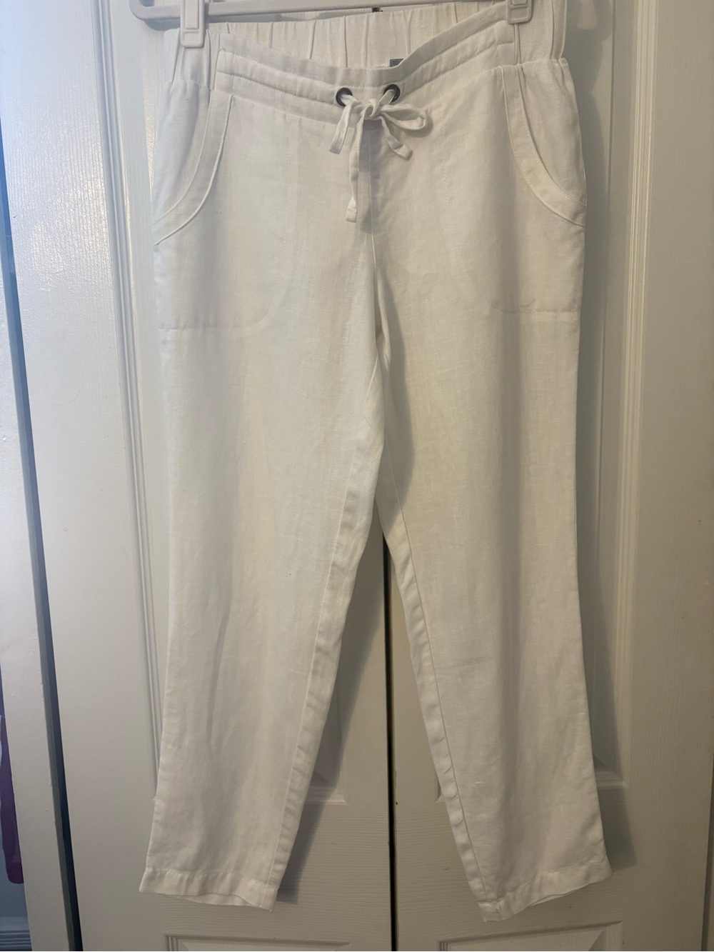 Athleta White Drawstring Jogger Pants